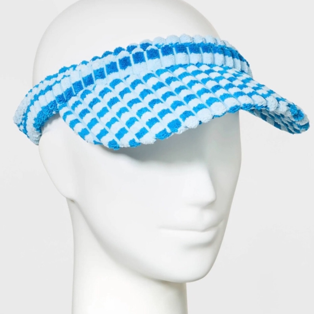 Wild Fable Blue Tone Striped Terry Cloth Visor